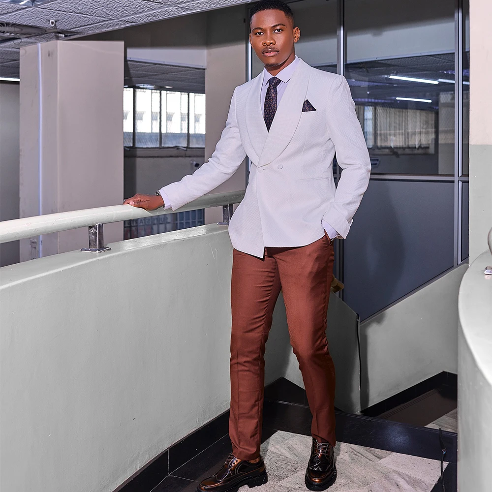 Yimi 2 Pieces Men's Suits Shawl Lapel Double Breasted Evening Blazer Set Wedding Suit Prom Party Jacket Slim Fit Customized
Yimi 2 Pieces Men's Suits Shawl Lapel Double Breasted Evening Blazer Set Wedding Suit Prom Party Jacket Slim Fit Customized