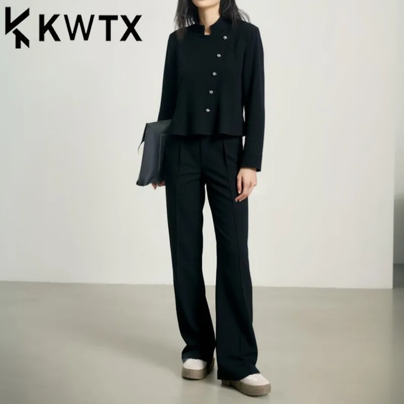 KWTX Women's 2 Piece Pants Set Side Button Top and High Waist Wide Leg Pants Solid Vintage Elegant Designer Spring Summer 2025
KWTX Women's 2 Piece Pants Set Side Button Top and High Waist Wide Leg Pants Solid Vintage Elegant Designer Spring Summer 2025