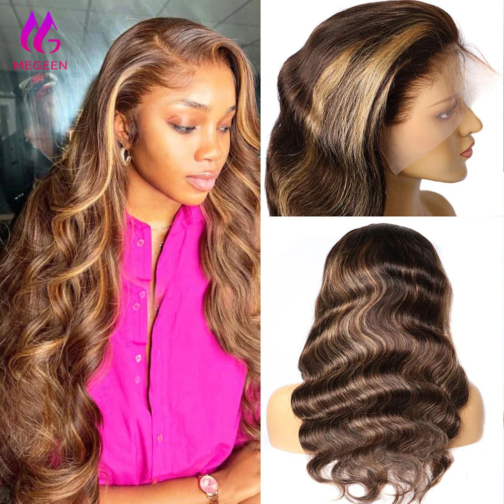 Megeen Highlight P4/27 Colored Body Wave 13X4 Lace Front Wigs Burmese Pre Plucked Honey Blonde Lace Frontal Wigs 100% Human Hair
Megeen Highlight P4/27 Colored Body Wave 13X4 Lace Front Wigs Burmese Pre Plucked Honey Blonde Lace Frontal Wigs 100% Human Hair