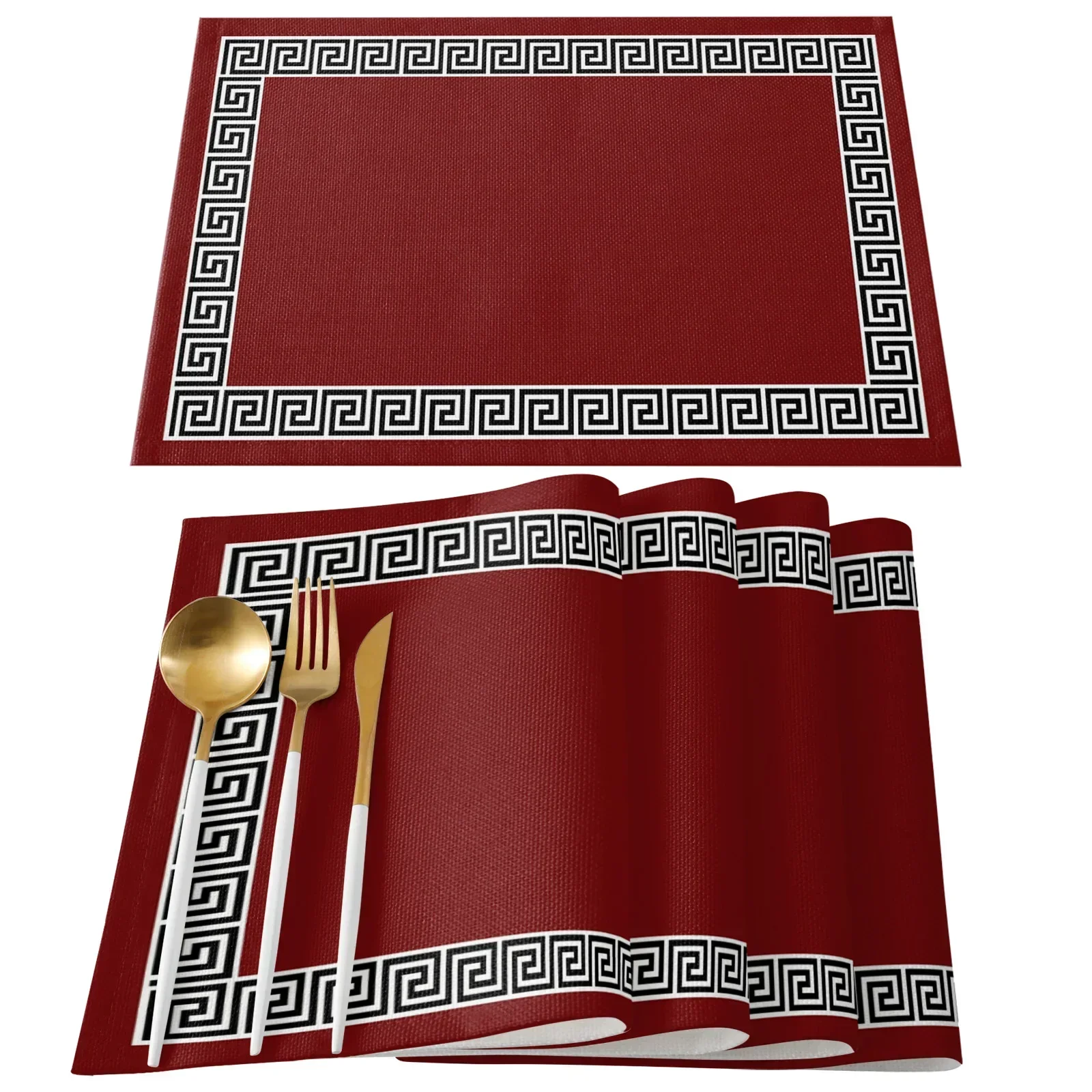 Red Simple Chinese Pattern Kitchen Dining Table Decor Accessories Placemat Heat Resistant Linen Tableware Pads Mats Mouse pad
Red Simple Chinese Pattern Kitchen Dining Table Decor Accessories Placemat Heat Resistant Linen Tableware Pads Mats Mouse pad