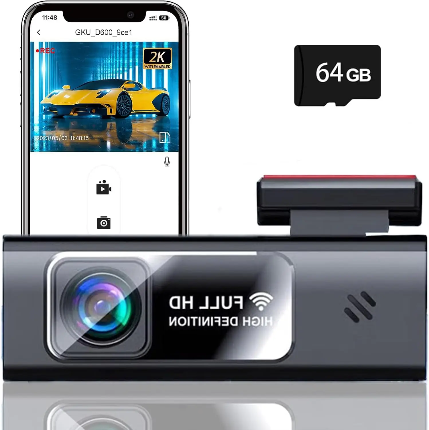 Автомобильная камера QHD 2560×1440P с управлением через приложение, циклической записи, монитором парковки и голосовым управлением
Автомобильная камера QHD 2560×1440P с управлением через приложение, циклической записи, монитором парковки и голосовым управлением