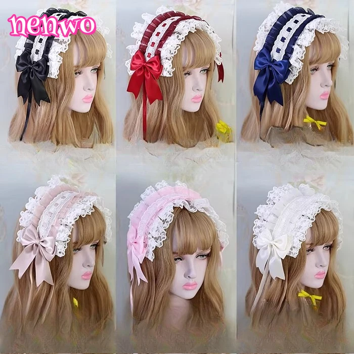 Lolita Ruffled Headband Sweet Star Embroidery Lace Ribbon Bow Hairband with Hairpins Anime Maid Cosplay Headdress Wholesale
Lolita Ruffled Headband Sweet Star Embroidery Lace Ribbon Bow Hairband with Hairpins Anime Maid Cosplay Headdress Wholesale