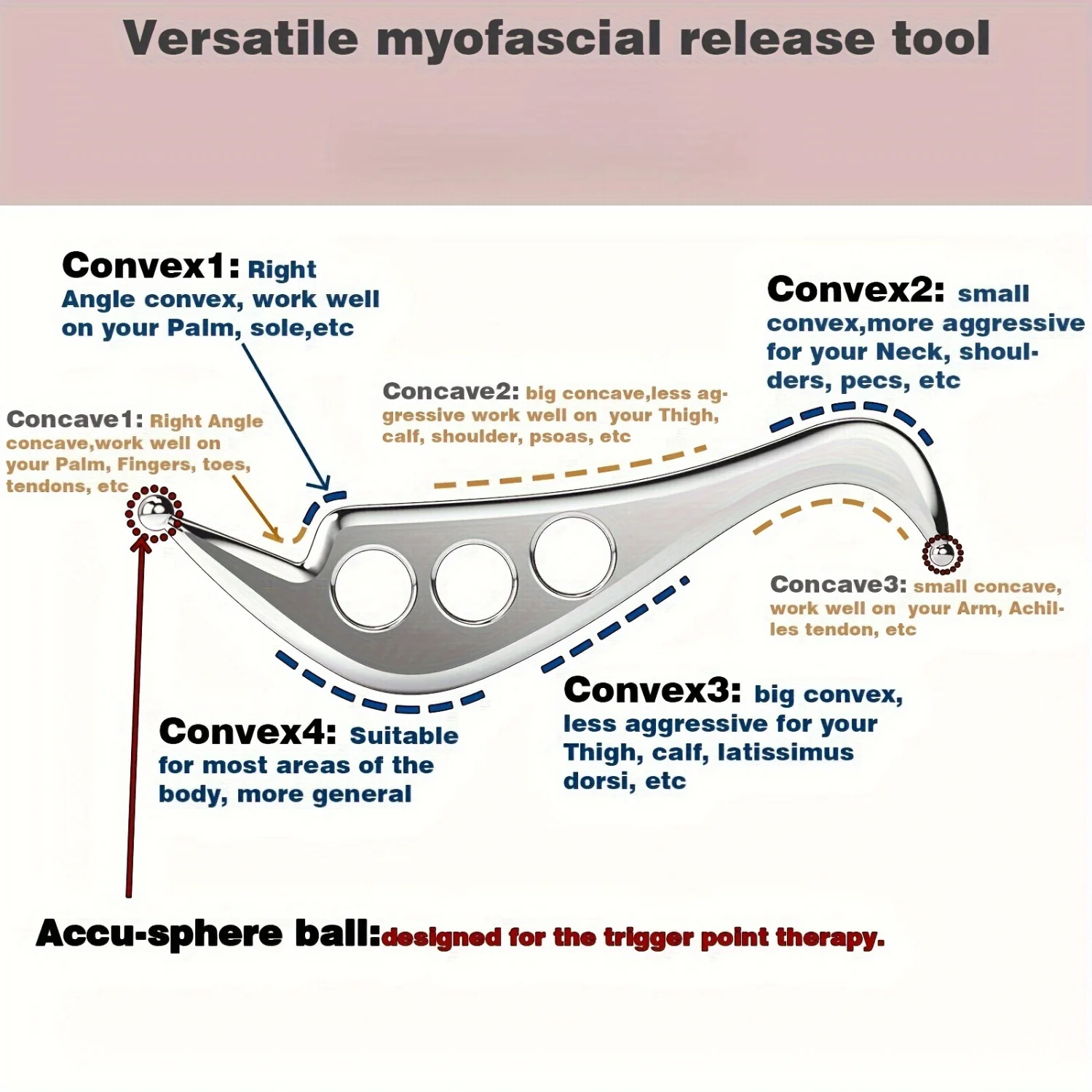 Stainless Steel Gua Sha Massage Tool for Myofascial Release - Deep Tissue Therapy with Grip Hole Design and Multi-Angle Edges -
Stainless Steel Gua Sha Massage Tool for Myofascial Release - Deep Tissue Therapy with Grip Hole Design and Multi-Angle Edges -