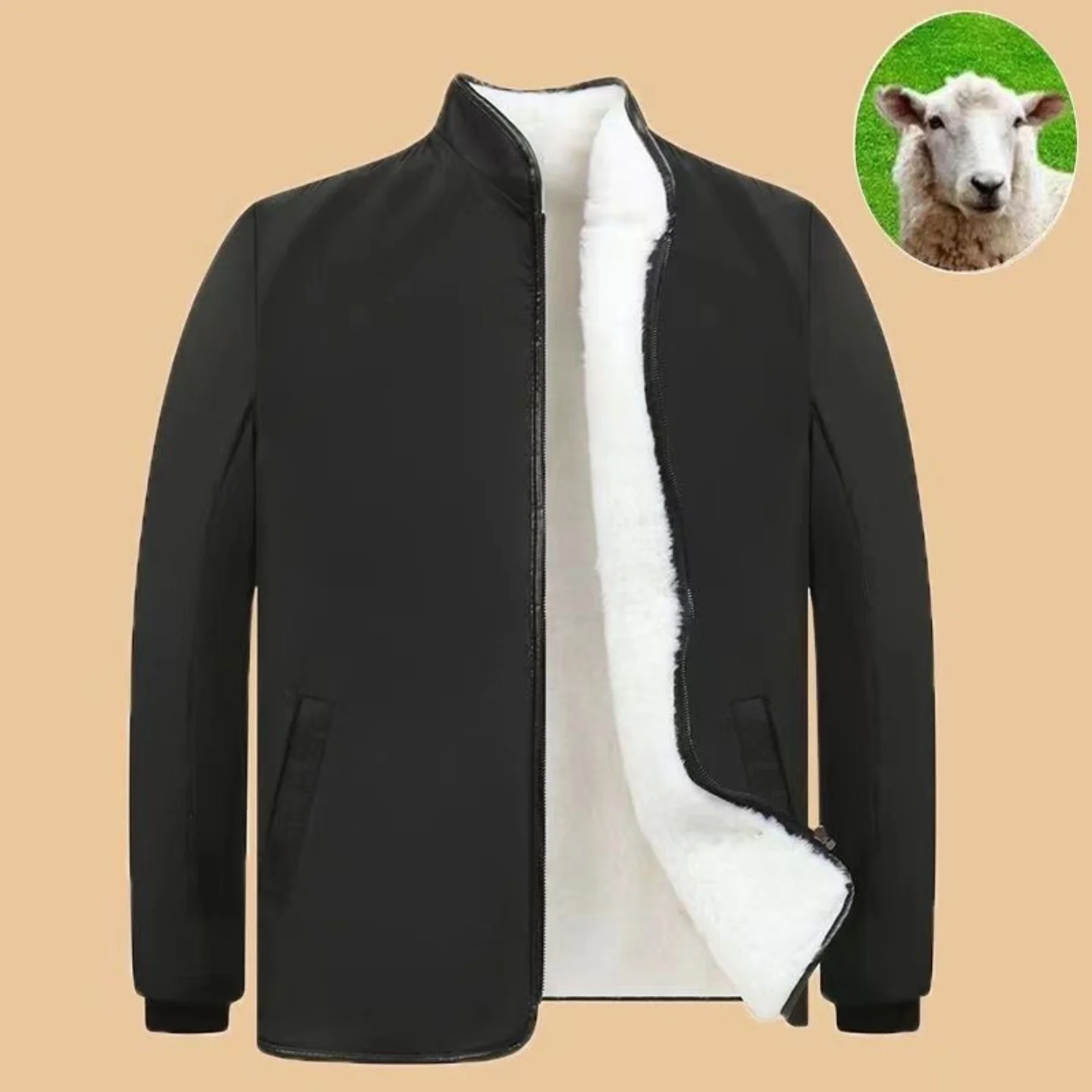 Handmade Woolen Faux Leather Cotton Jaet Men's Autumn Winter Warm Top Outerwear Busin Casual Sle Straight Hemline
Handmade Woolen Faux Leather Cotton Jaet Men's Autumn Winter Warm Top Outerwear Busin Casual Sle Straight Hemline