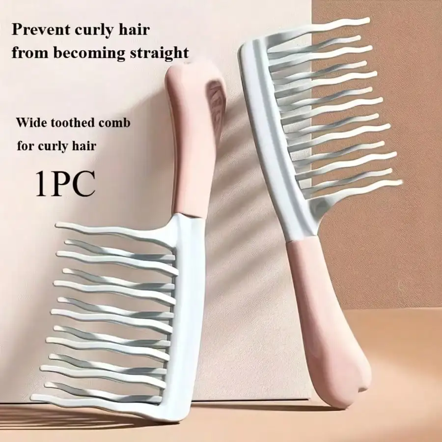 1pc Wide-Tooth Anti-Static Double-Row Large Tooth Detangling Comb, Suitable For Curly And Coarse Hair, Non-Pulling Scalp Massage Brush, Lightweight Plastic Hairstyling Tool, Comfortable Handle, Suitable For Wet And Dry Hair, Suitable For Women, Men And Ch
1pc Wide-Tooth Anti-Static Double-Row Large Tooth Detangling Comb, Suitable For Curly And Coarse Hair, Non-Pulling Scalp Massage Brush, Lightweight Plastic Hairstyling Tool, Comfortable Handle, Suitable For Wet And Dry Hair, Suitable For Women, Men And Ch