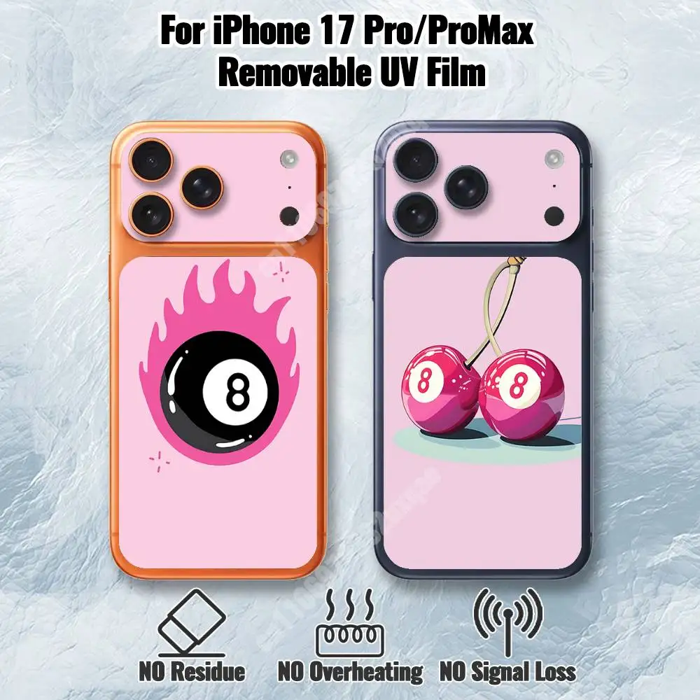 Black 8 Billiards Ball Removable UV Film for iPhone 17 Pro 17 ProMax Protective Sticker
Black 8 Billiards Ball Removable UV Film for iPhone 17 Pro 17 ProMax Protective Sticker
