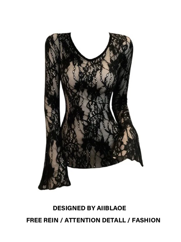 plus Size Lace Long Sleeve T-Shirt Women's Autumn Winter Sexy Style V-Neck Inner Wear Base Top Double Layer Embossed Design
plus Size Lace Long Sleeve T-Shirt Women's Autumn Winter Sexy Style V-Neck Inner Wear Base Top Double Layer Embossed Design