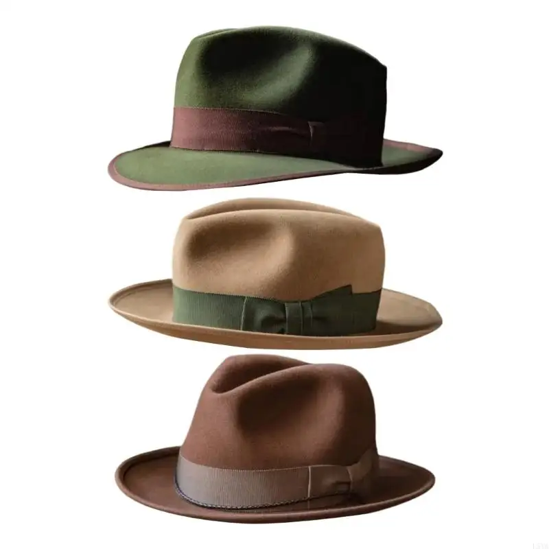 L5YA Stylish Wool Felted Hat Travel Hat Soft Light weight Hat Gentlemen Vintage Hat for Commuting and Vacation
L5YA Stylish Wool Felted Hat Travel Hat Soft Light weight Hat Gentlemen Vintage Hat for Commuting and Vacation