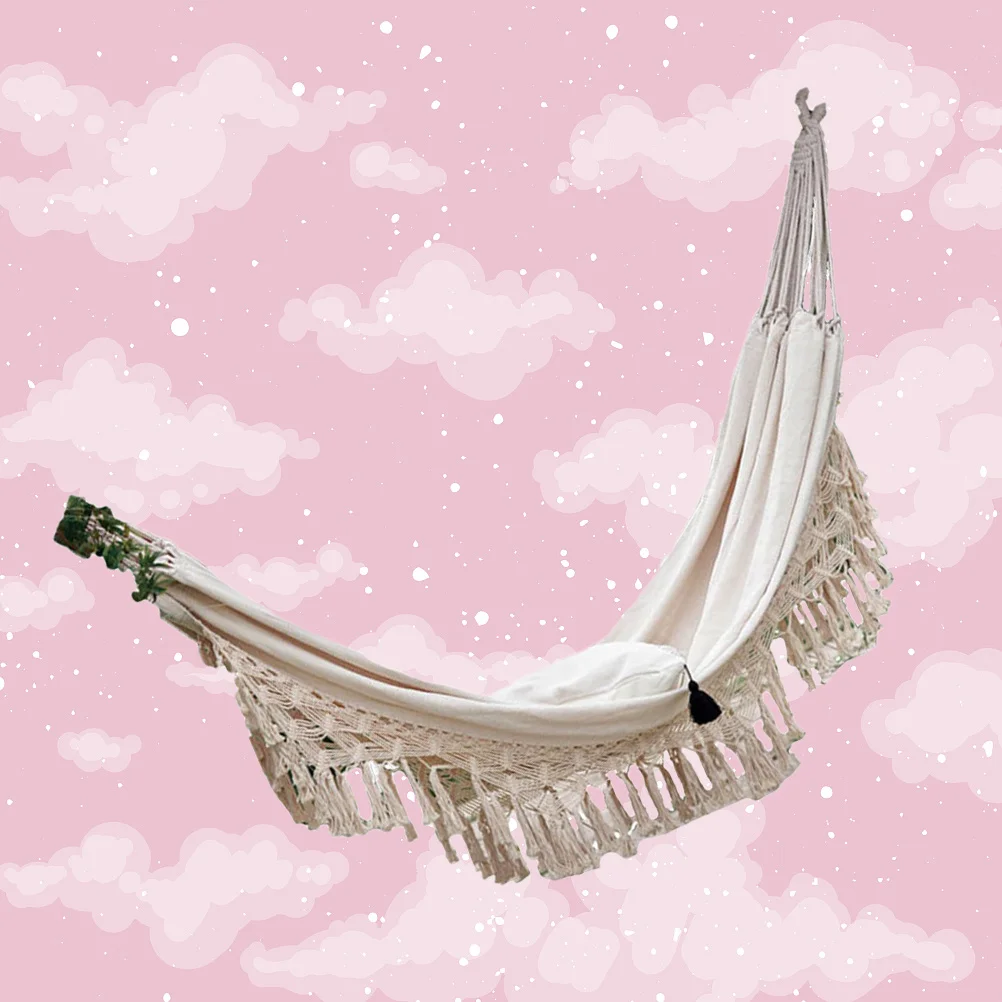 Garden Tassel Swing Hammock Double People Lightweight Portable Outdoor Sleeping Bed Camping Hammock Swing Sleeping Bed
Garden Tassel Swing Hammock Double People Lightweight Portable Outdoor Sleeping Bed Camping Hammock Swing Sleeping Bed