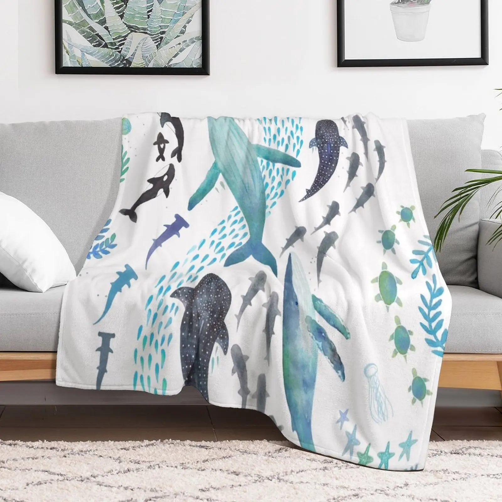 Sharks, Humpback Whales, Orcas & Turtles Ocean Play Print Throw Blanket Furrys Picnic Decorative Throw Blankets
Sharks, Humpback Whales, Orcas & Turtles Ocean Play Print Throw Blanket Furrys Picnic Decorative Throw Blankets