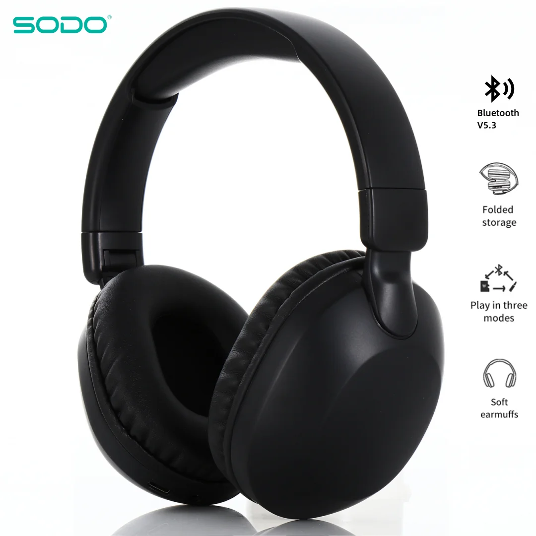 SODO Wireless Bluetooth 5.3 Headphones Over-Ear, 20H Playtime HiFi Stereo, Foldable Sports Headset with TF/AUX Support
SODO Wireless Bluetooth 5.3 Headphones Over-Ear, 20H Playtime HiFi Stereo, Foldable Sports Headset with TF/AUX Support