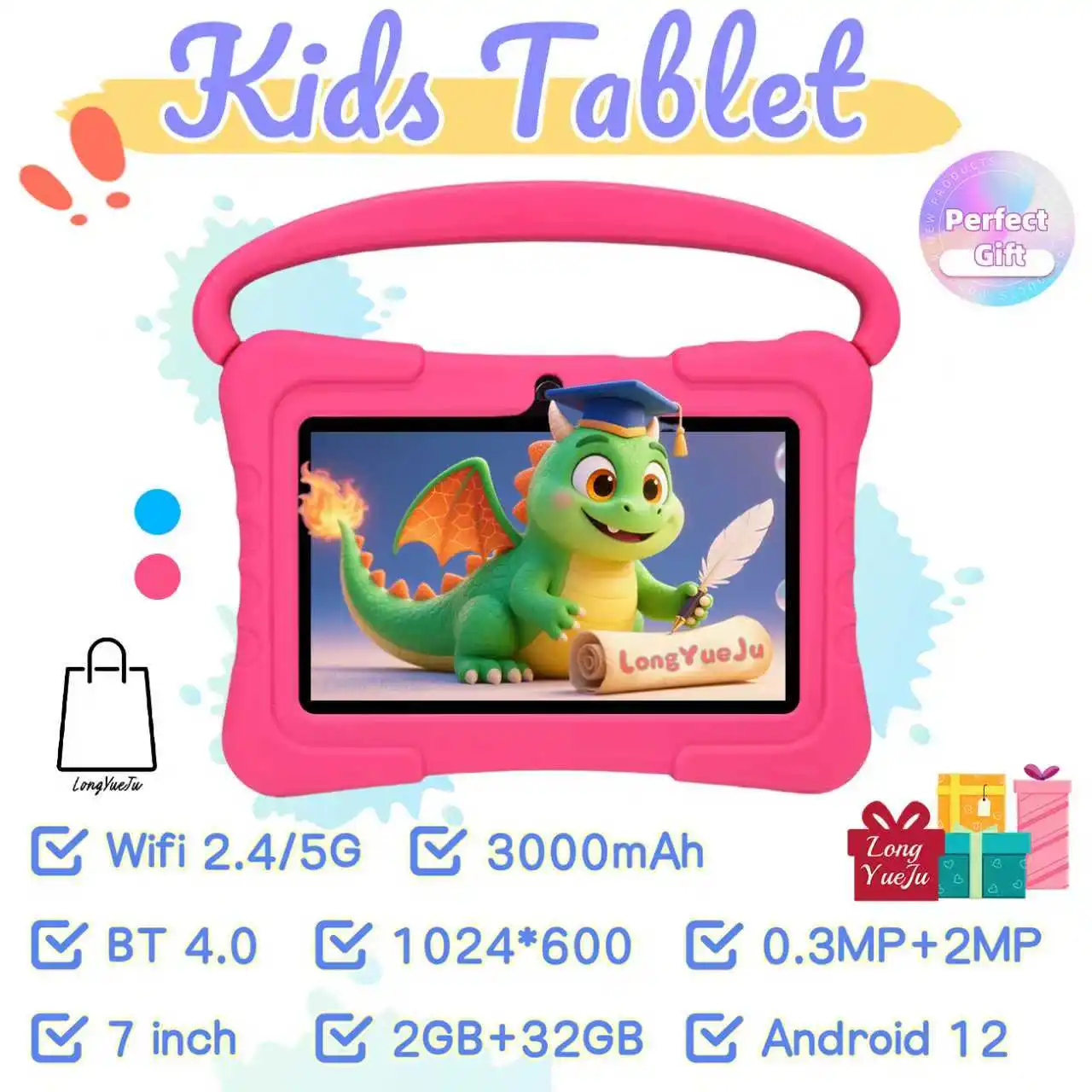 7-inch Android tablet integrated learning and entertainment device, drop resistant and portable, compact and cute holiday gift
7-inch Android tablet integrated learning and entertainment device, drop resistant and portable, compact and cute holiday gift