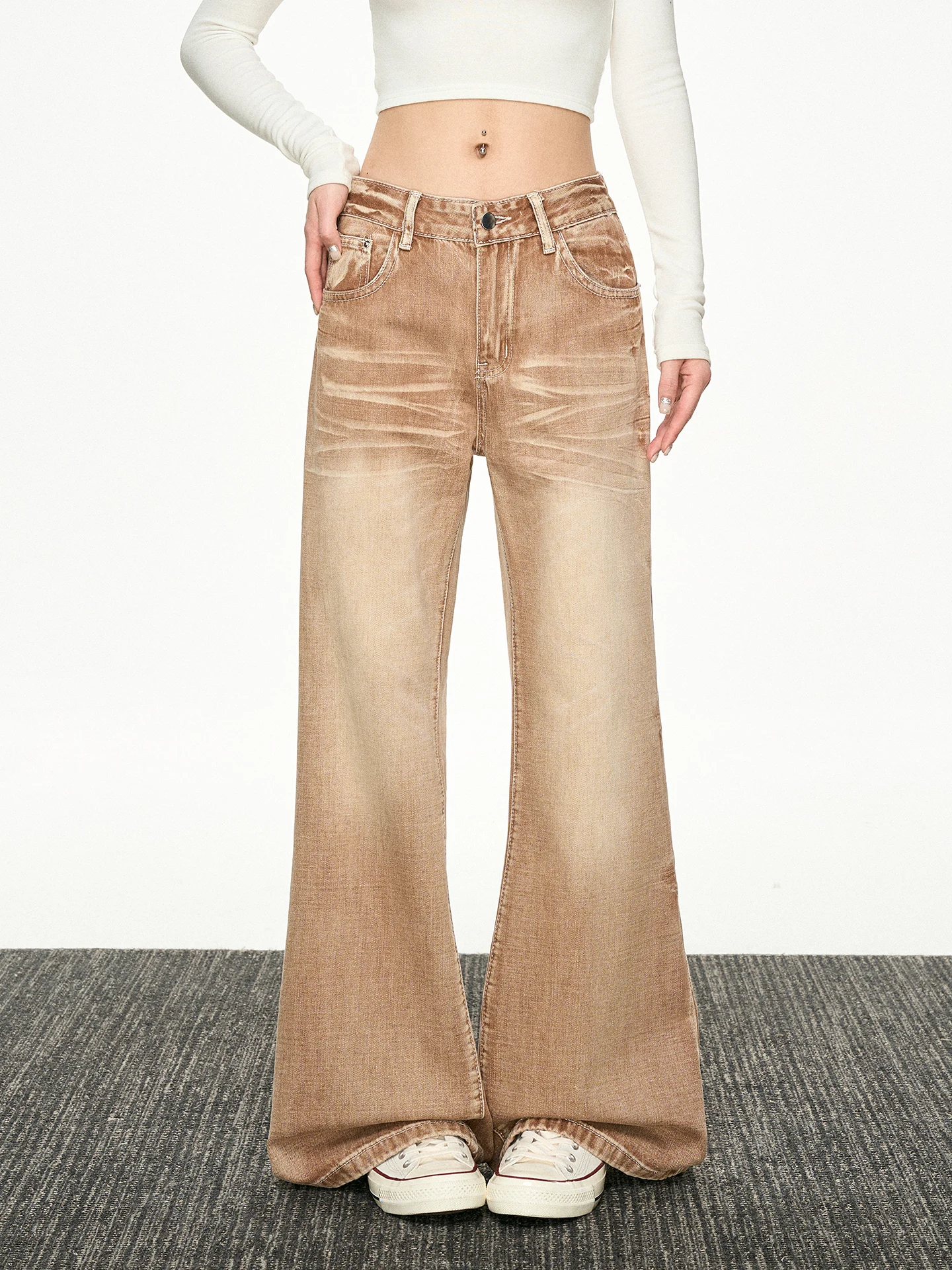 Aaisup American Washed Vintage Flared Jeans Women's Spring Design Gradient Versatile Slim Wide Leg Long Pants Low Waist
Aaisup American Washed Vintage Flared Jeans Women's Spring Design Gradient Versatile Slim Wide Leg Long Pants Low Waist