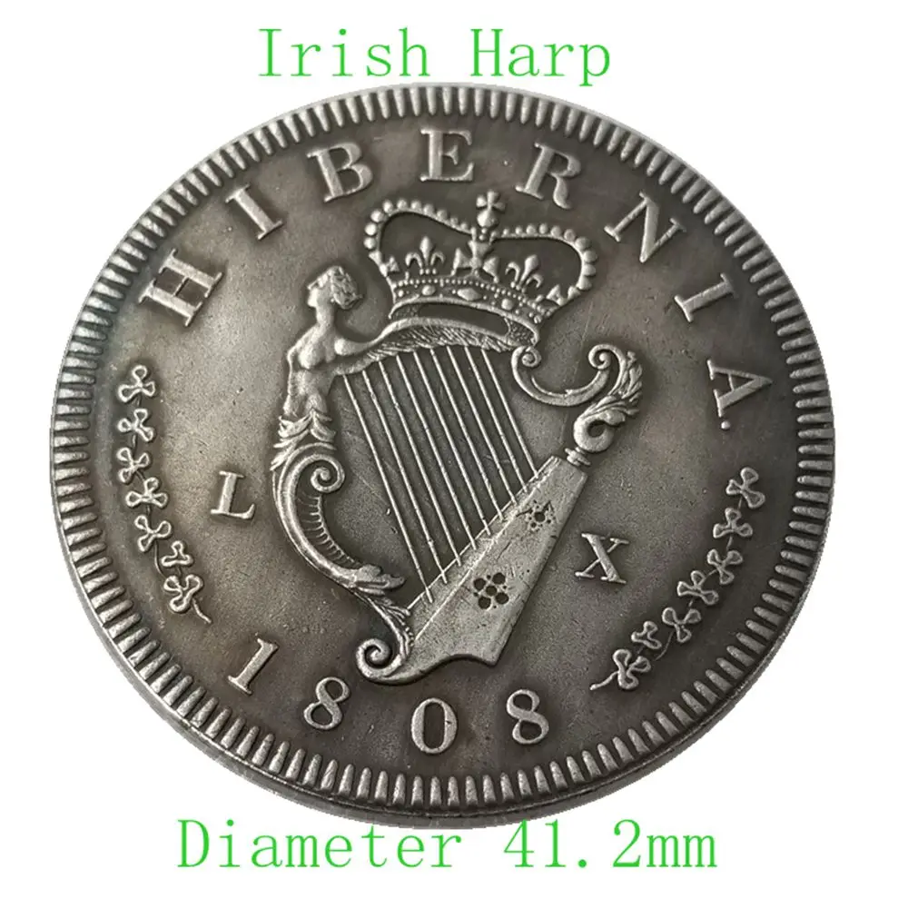 1808 British Old Coin Irish Harp Silver Dollar George III Brass Material Copy Collection Commemorative Coin
1808 British Old Coin Irish Harp Silver Dollar George III Brass Material Copy Collection Commemorative Coin
