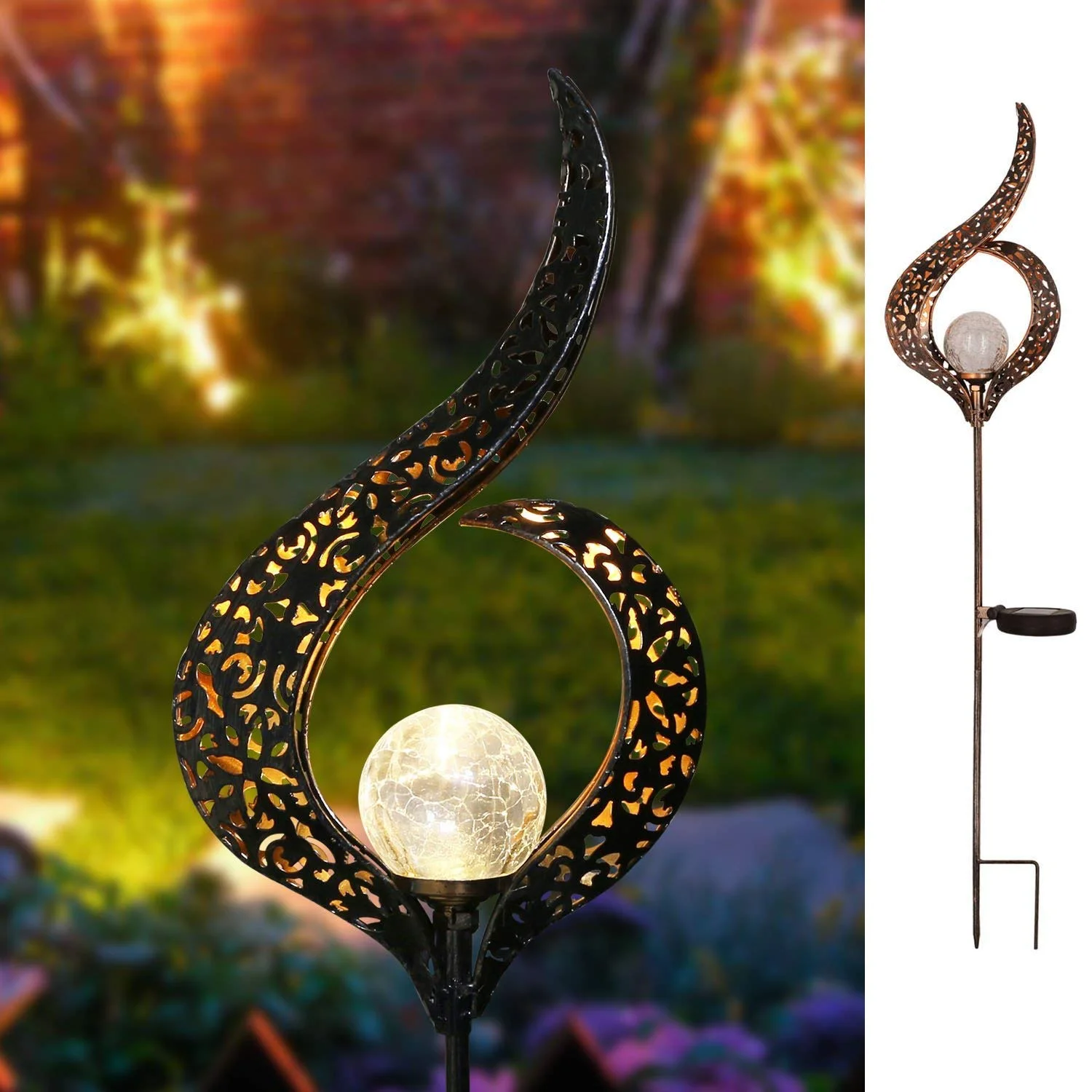 Garden Decorative Garden Solar Lights Outdoor Decor, Crystal Glass Globe Metal Moon Stake Light, Yard Art Decorations O
Garden Decorative Garden Solar Lights Outdoor Decor, Crystal Glass Globe Metal Moon Stake Light, Yard Art Decorations O