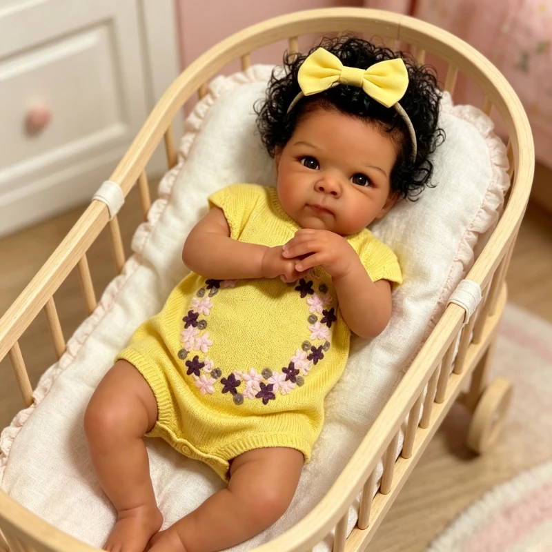 48CM Reborn Baby Doll Bettie Dark Skin Lifelike Soft Cotton Body Doll with Hand Rooted Hair
48CM Reborn Baby Doll Bettie Dark Skin Lifelike Soft Cotton Body Doll with Hand Rooted Hair