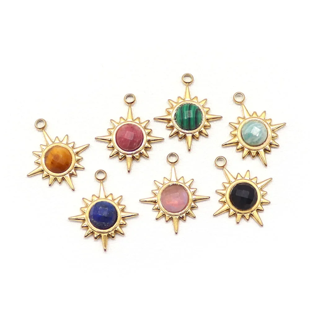 Natural Stone Charms 16x19mm Golden Sunlight Shaped Lapis Lazuli Agate Pendant for Jewelry DIY Necklace Bracelet Accessories
Natural Stone Charms 16x19mm Golden Sunlight Shaped Lapis Lazuli Agate Pendant for Jewelry DIY Necklace Bracelet Accessories