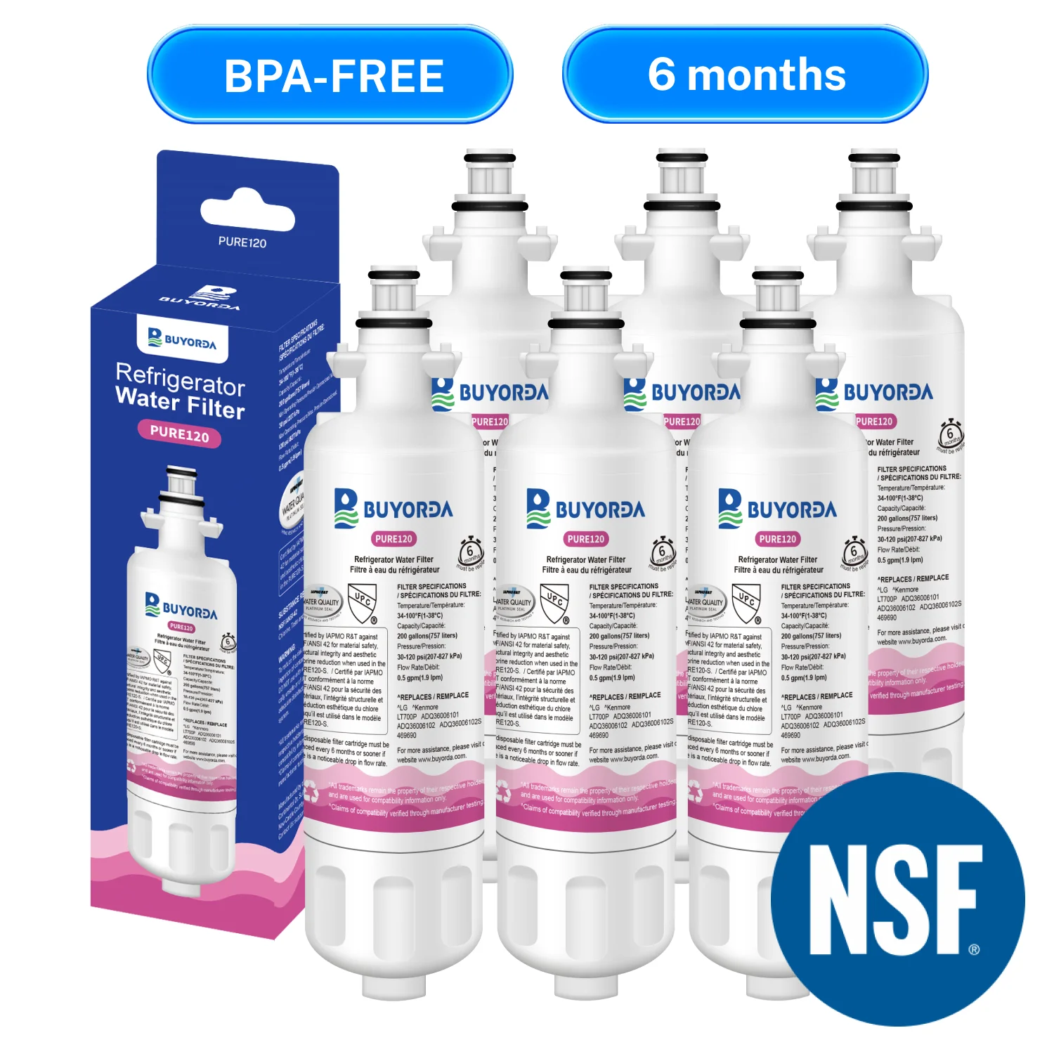 ADQ360061 LT700P Замена фильтра для воды для LG для Kenmore Elite, совместимая с ADQ36006101 795 9690 LFDS22520S LFXS30766S
ADQ360061 LT700P Замена фильтра для воды для LG для Kenmore Elite, совместимая с ADQ36006101 795 9690 LFDS22520S LFXS30766S