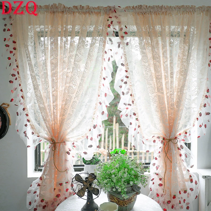 280*160 Idyllic American Rural Strawberry Tulle Door Curtains Floral Warp Ruffled Curtains for Kitchen Lace Roman Curtains #A347
280*160 Idyllic American Rural Strawberry Tulle Door Curtains Floral Warp Ruffled Curtains for Kitchen Lace Roman Curtains #A347