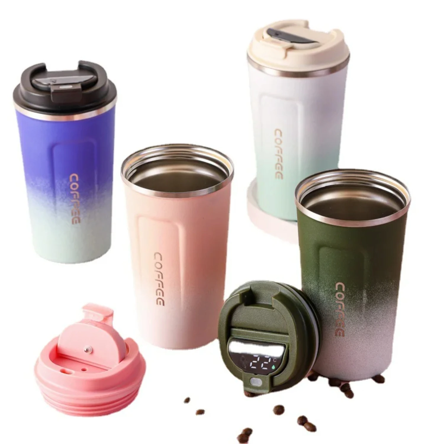510ML Coffee Cup Travel Thermal Mug Stainless Steel Vacuum Flasks Insulated Car Thermo Water Bottle Tea Cup Temperature Display
510ML Coffee Cup Travel Thermal Mug Stainless Steel Vacuum Flasks Insulated Car Thermo Water Bottle Tea Cup Temperature Display