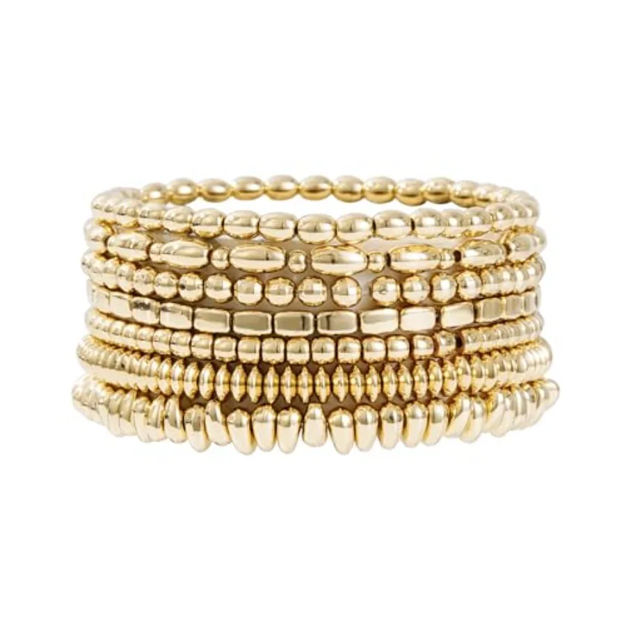 Gold Plated Beaded Bracelets for Women Trendy, 14K Gold Plated Stack Cross Pearl Gold Plated Bead Stretch Bracelets Set Elastic
Gold Plated Beaded Bracelets for Women Trendy, 14K Gold Plated Stack Cross Pearl Gold Plated Bead Stretch Bracelets Set Elastic