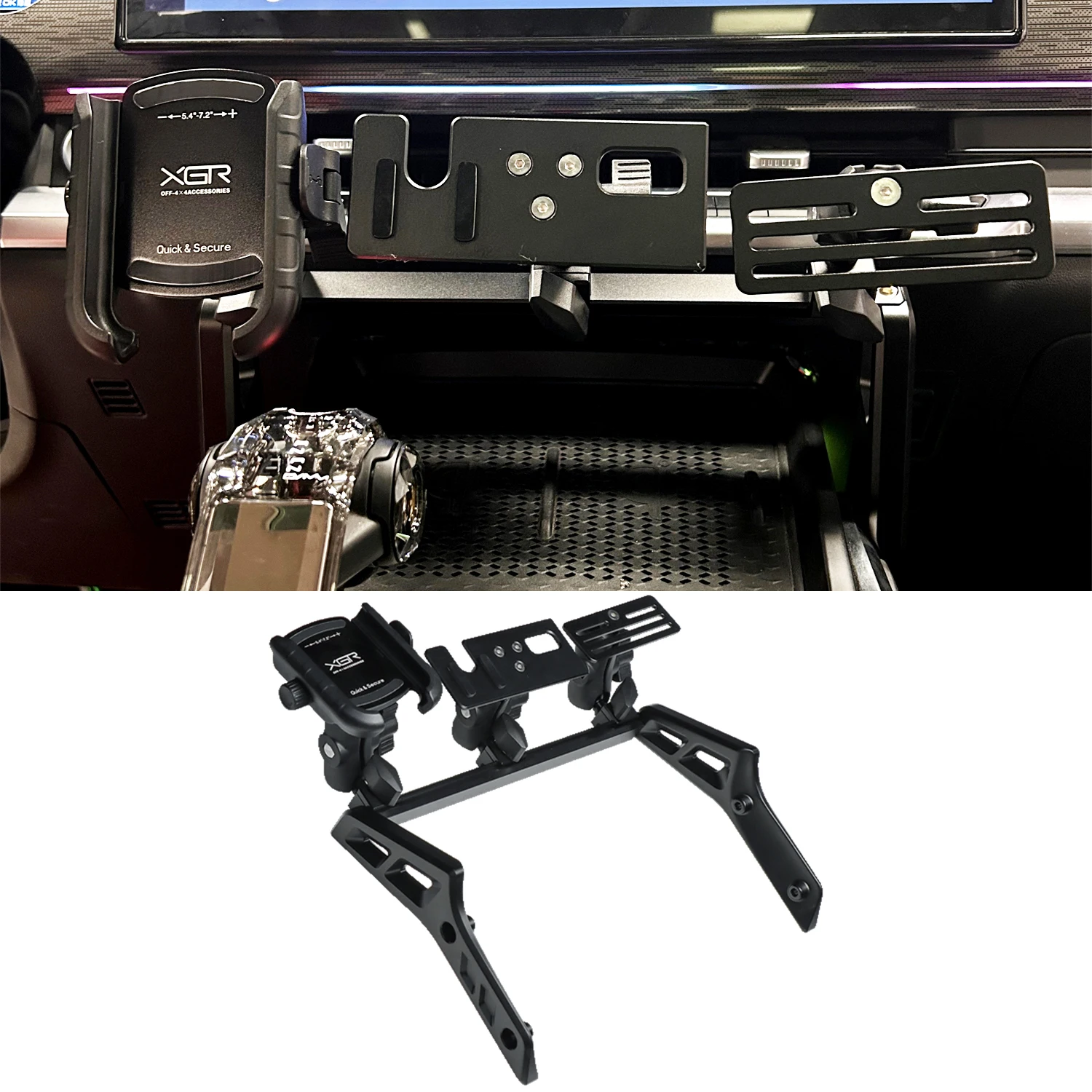 For GWM Tank 400 Hi4-T 2021-2025 Console Phone Holder Dashboard Mount Adjustable Rotational Multi-Function Bracket Kit
For GWM Tank 400 Hi4-T 2021-2025 Console Phone Holder Dashboard Mount Adjustable Rotational Multi-Function Bracket Kit