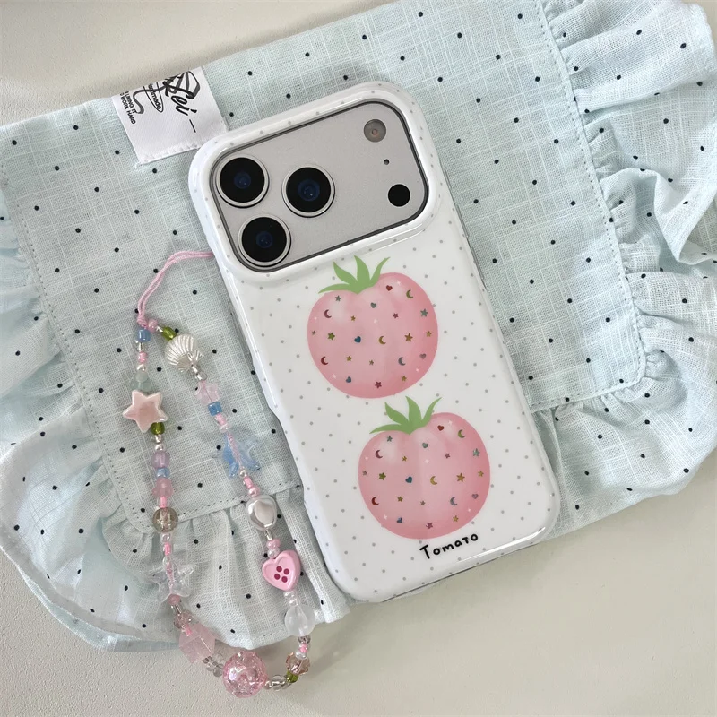 Kawaii Tomato Print Phone Case with Colorful Beaded Strap for iPhone 14 15 16 17 Pro Max Shockproof Protective Cover Case
Kawaii Tomato Print Phone Case with Colorful Beaded Strap for iPhone 14 15 16 17 Pro Max Shockproof Protective Cover Case