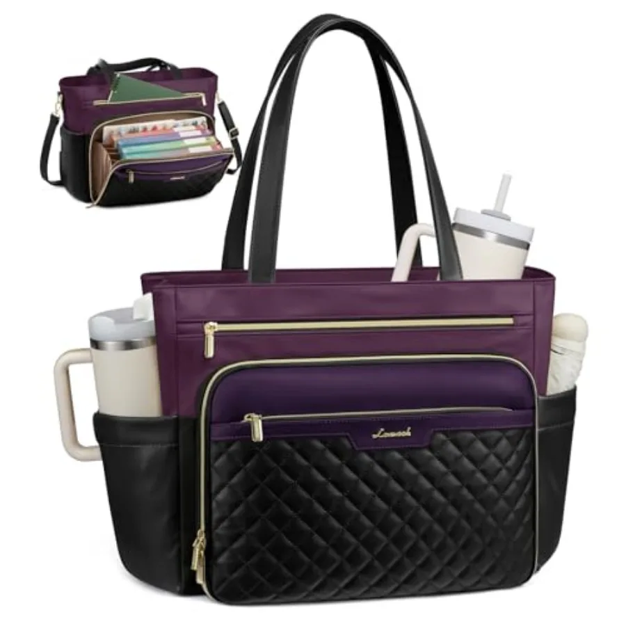 LOVEVOOK Teacher Tote Bag with Accordion File Pocket, Soft PU Leather Work Briefcase Quilted Laptop Bag with Large Cup Holder
LOVEVOOK Teacher Tote Bag with Accordion File Pocket, Soft PU Leather Work Briefcase Quilted Laptop Bag with Large Cup Holder