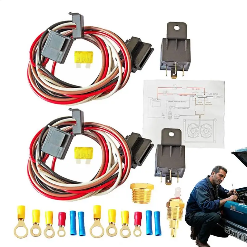 Electric Fan Relay Kit 12V40A Fan Cooling Kit With Thermostat Waterproof Accessories With Temperature Sensor For Rainy Days
Electric Fan Relay Kit 12V40A Fan Cooling Kit With Thermostat Waterproof Accessories With Temperature Sensor For Rainy Days