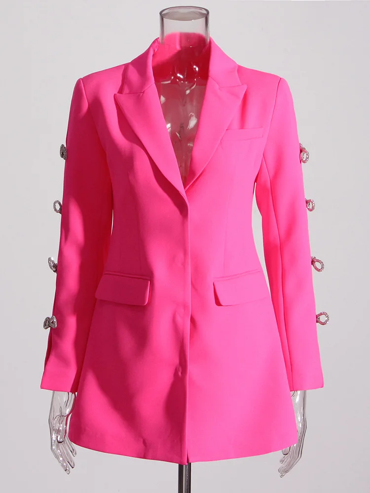 Slim Diamonds Chain Blazers For Women Notched Collar Long Sleeve Hollow Out Solid 2023 Autumn Bow Pearls Office Blazers Female
Slim Diamonds Chain Blazers For Women Notched Collar Long Sleeve Hollow Out Solid 2023 Autumn Bow Pearls Office Blazers Female