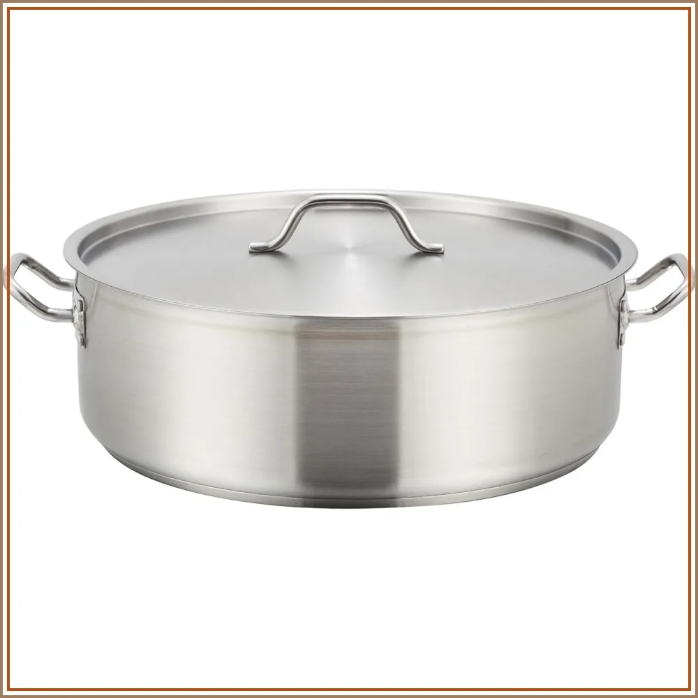 15 Quart Stainless Steel Brazier with Lid, Flat Bottom for Even Heat, Commercial-Grade, Induction Safe
15 Quart Stainless Steel Brazier with Lid, Flat Bottom for Even Heat, Commercial-Grade, Induction Safe