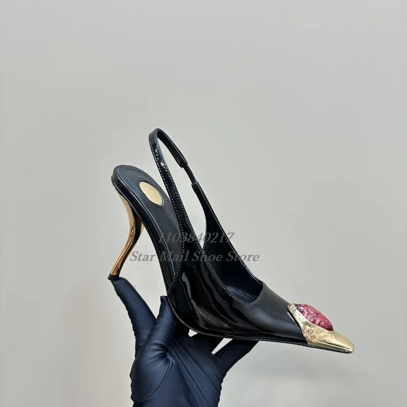 Women's New Metal Gem Pointed Toe Symphony Leather Sandals Strange Style Sexy Back Strap High Heel Sandals Elegant Lady Matching
Women's New Metal Gem Pointed Toe Symphony Leather Sandals Strange Style Sexy Back Strap High Heel Sandals Elegant Lady Matching