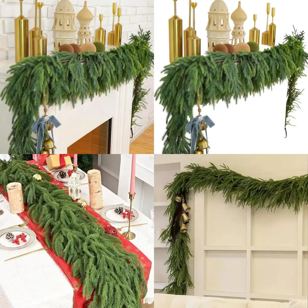 6-Foot Set of 4 Artificial Norfolk Pine Garlands, Lifelike Greenery for Holiday Decor, Suitable for Indoor and Outdoor Use
6-Foot Set of 4 Artificial Norfolk Pine Garlands, Lifelike Greenery for Holiday Decor, Suitable for Indoor and Outdoor Use