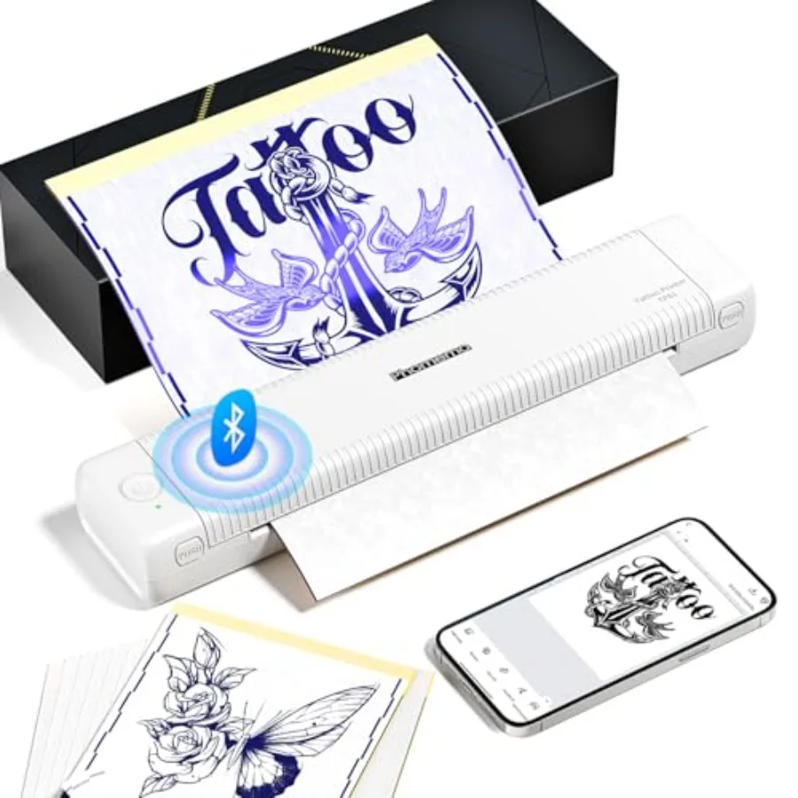 Tattoo Stencil Printer Upgraded TP81 Bluetooth Tattoo Printer with 10pcs Transfer Paper Compatible with Phone/Tablet/PC Tattoo
Tattoo Stencil Printer Upgraded TP81 Bluetooth Tattoo Printer with 10pcs Transfer Paper Compatible with Phone/Tablet/PC Tattoo