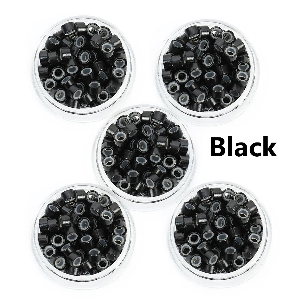5x500pcs 5.0mmX3.0mmX3.0mm Hair Extentions Micro Rings Links Beads, Silicone Lined Beads for Human Hair Extensions Tool-Black
5x500pcs 5.0mmX3.0mmX3.0mm Hair Extentions Micro Rings Links Beads, Silicone Lined Beads for Human Hair Extensions Tool-Black