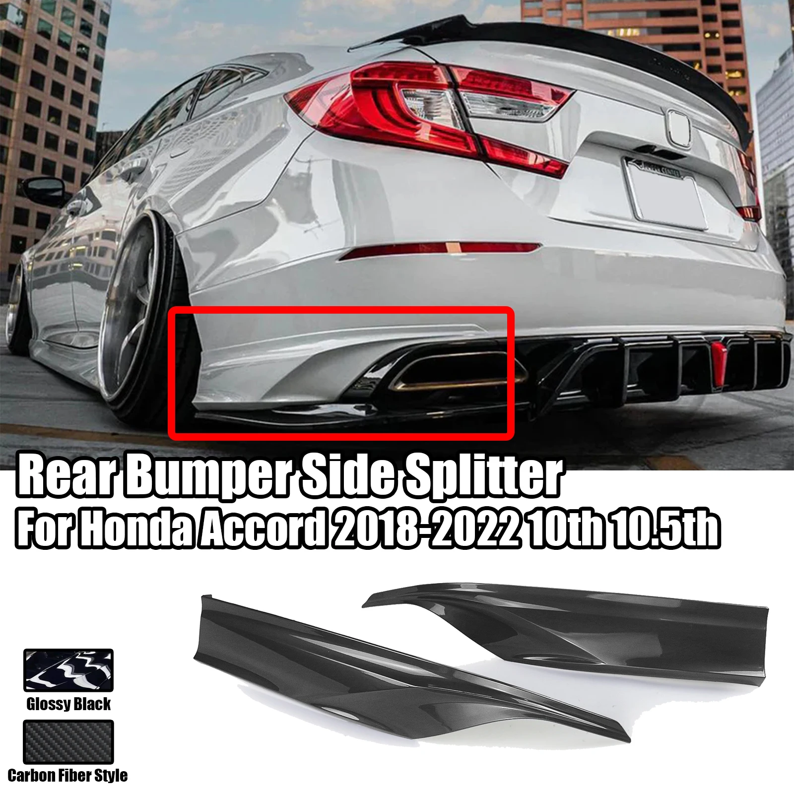 A Pair Car Rear Bumper Side Splitter For Honda Accord 2018-2022 10th 10.5th Lower Diffuser Lip Spoiler Canard Guard Corner Trim
A Pair Car Rear Bumper Side Splitter For Honda Accord 2018-2022 10th 10.5th Lower Diffuser Lip Spoiler Canard Guard Corner Trim