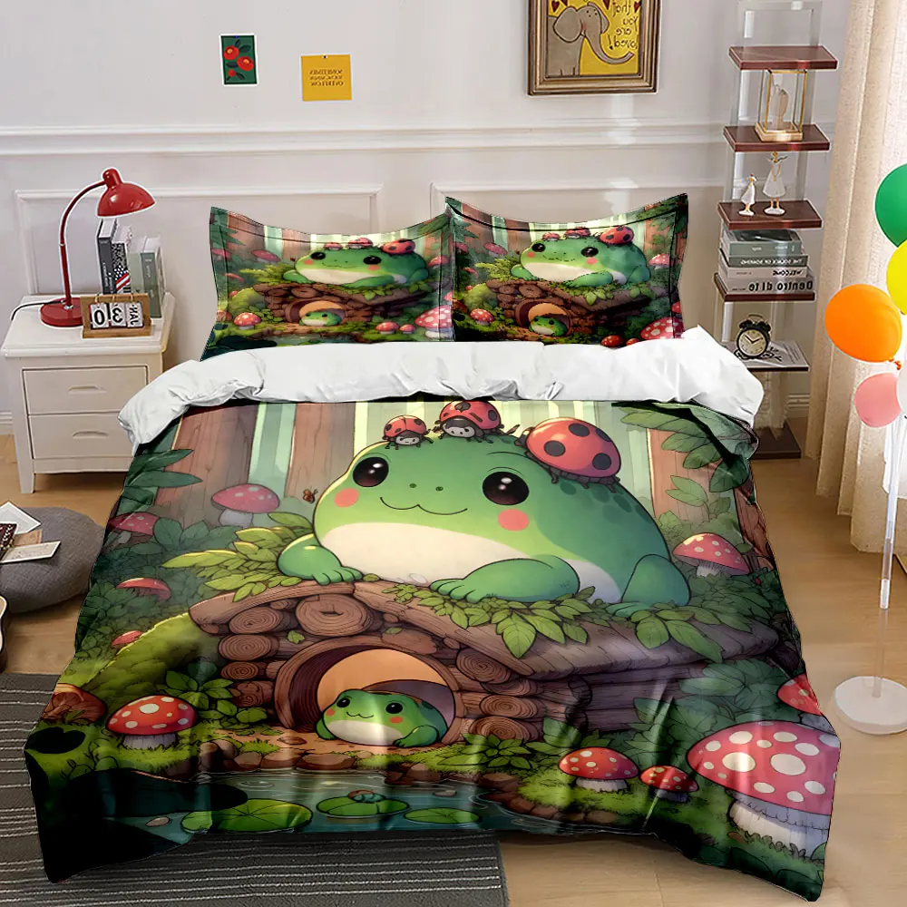 Frog's Cozy Mushroom Home Bedding Set for Kids Luxury Gift 3pcs Digital Print Comforter Set Soft Comfortable Breathable
Frog's Cozy Mushroom Home Bedding Set for Kids Luxury Gift 3pcs Digital Print Comforter Set Soft Comfortable Breathable