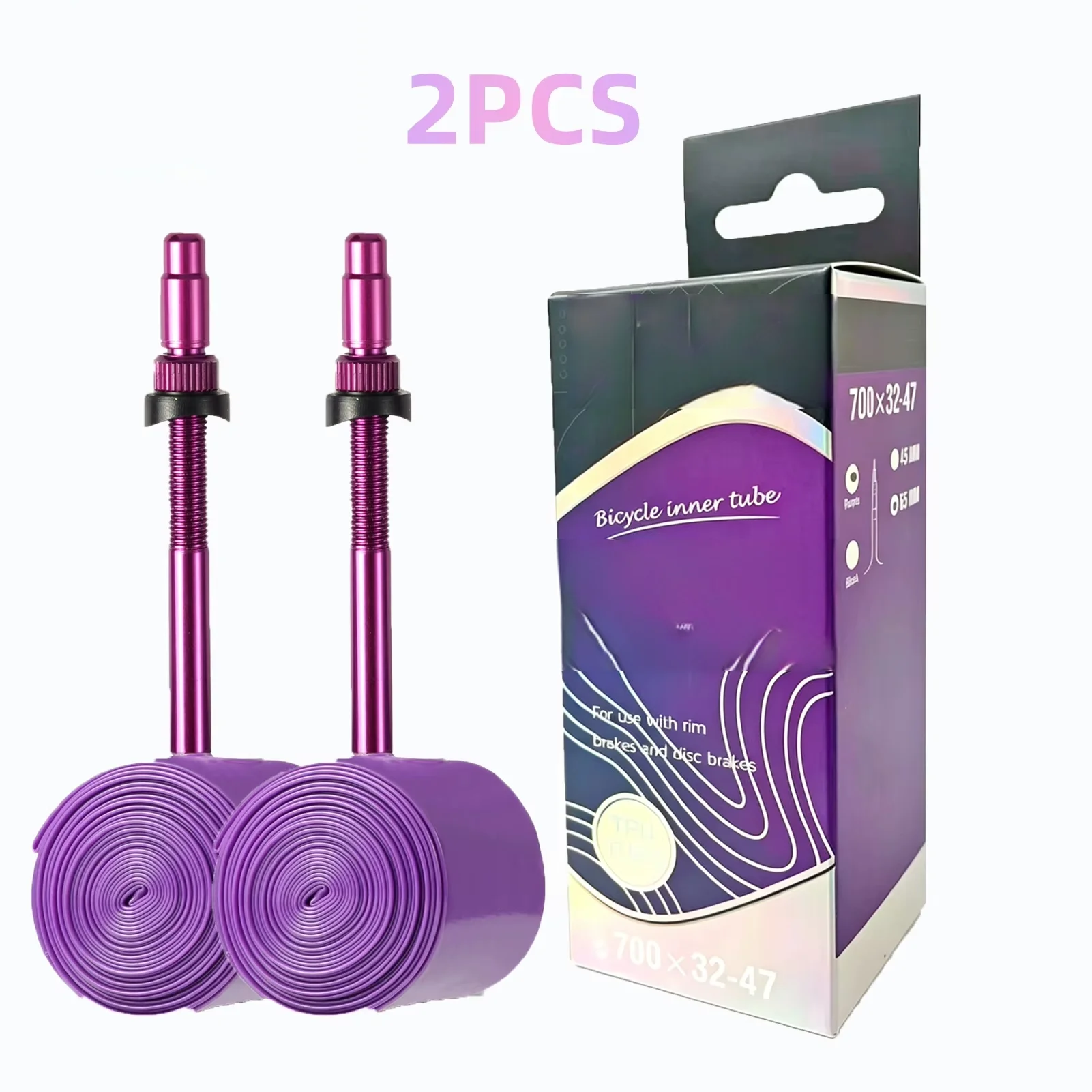 2pcs Bike TPU Inner Tube 700c Gravel Road Bicycle Tube Ultralight French Valve 45/65mm 700x32-47C Cycling AccessoriesTPU inner t
2pcs Bike TPU Inner Tube 700c Gravel Road Bicycle Tube Ultralight French Valve 45/65mm 700x32-47C Cycling AccessoriesTPU inner t