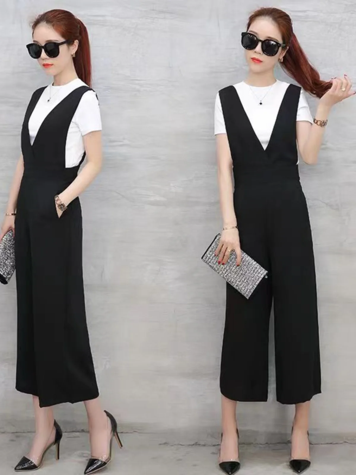 Fashionable White Short Sleeve T-Shirt And Wide Leg Pants Two Piece Set for Women Thin Summer Outfit Small Size Friendly
Fashionable White Short Sleeve T-Shirt And Wide Leg Pants Two Piece Set for Women Thin Summer Outfit Small Size Friendly