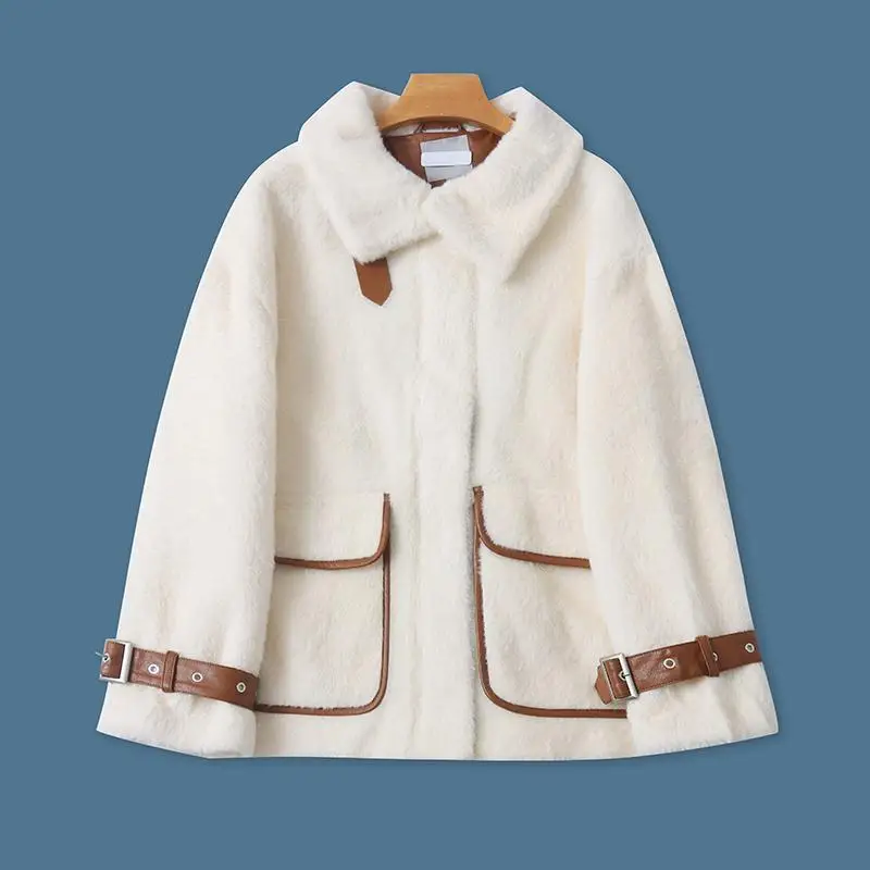 Winter Women's Faux Fur Jacket Collar Zipper Casual PU Splicing Versatile Warm Top Commute Style Loose Fit Long Sleeve ...
Winter Women's Faux Fur Jacket Collar Zipper Casual PU Splicing Versatile Warm Top Commute Style Loose Fit Long Sleeve ...