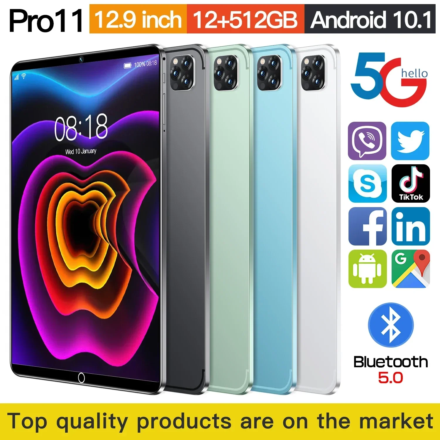 New Pro 11 Tablet 12.9-inch Dual SIM Dual Standby 8800mAh Battery GPS Offers extreme performance in a popular tablet PC Portable
New Pro 11 Tablet 12.9-inch Dual SIM Dual Standby 8800mAh Battery GPS Offers extreme performance in a popular tablet PC Portable