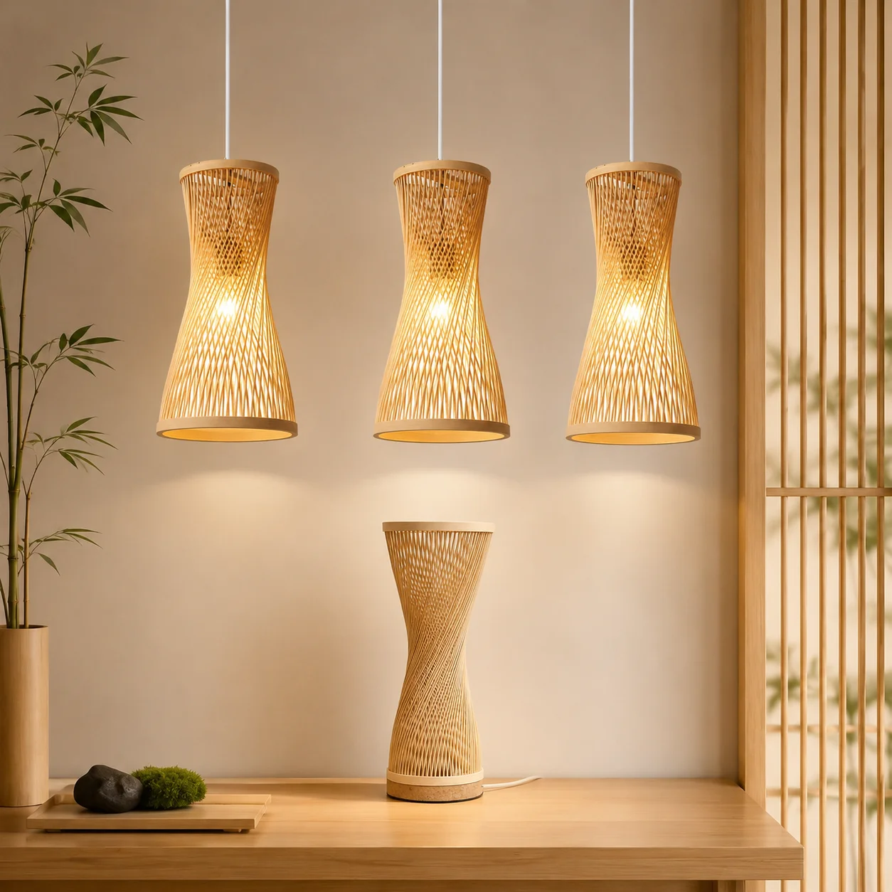 Japanese Bamboo Chandelier Wabi Sabi Style Rattan Woven Hanging Light Ceiling Lamp for Home Cafe Decorate Restaurant Lighting
Japanese Bamboo Chandelier Wabi Sabi Style Rattan Woven Hanging Light Ceiling Lamp for Home Cafe Decorate Restaurant Lighting