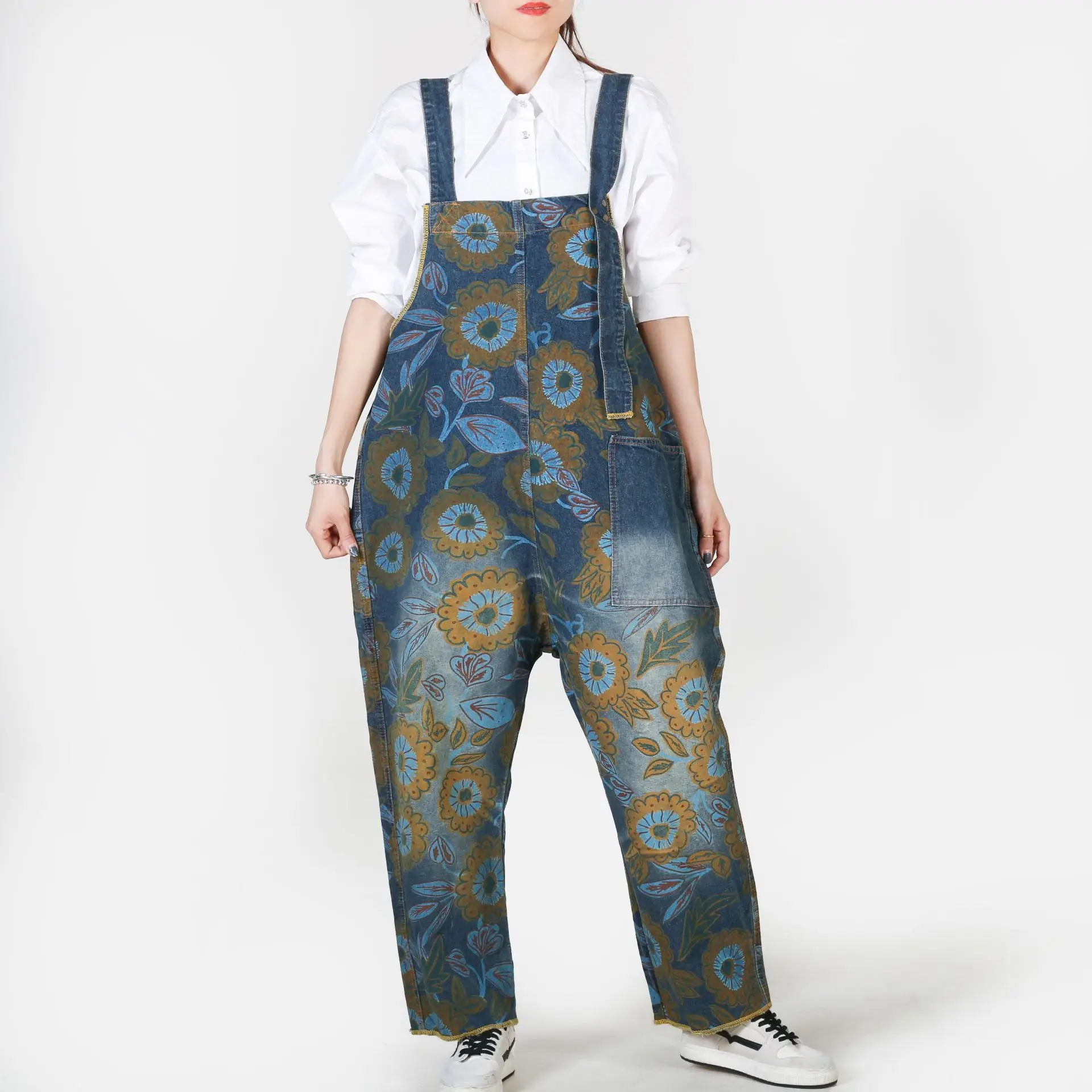 Korean Style Straight Denim Overalls Women Loose Strap Wide Leg Jumpsuits Pocket Fashion Sleeveless High Waist Suspenders Jeans
Korean Style Straight Denim Overalls Women Loose Strap Wide Leg Jumpsuits Pocket Fashion Sleeveless High Waist Suspenders Jeans