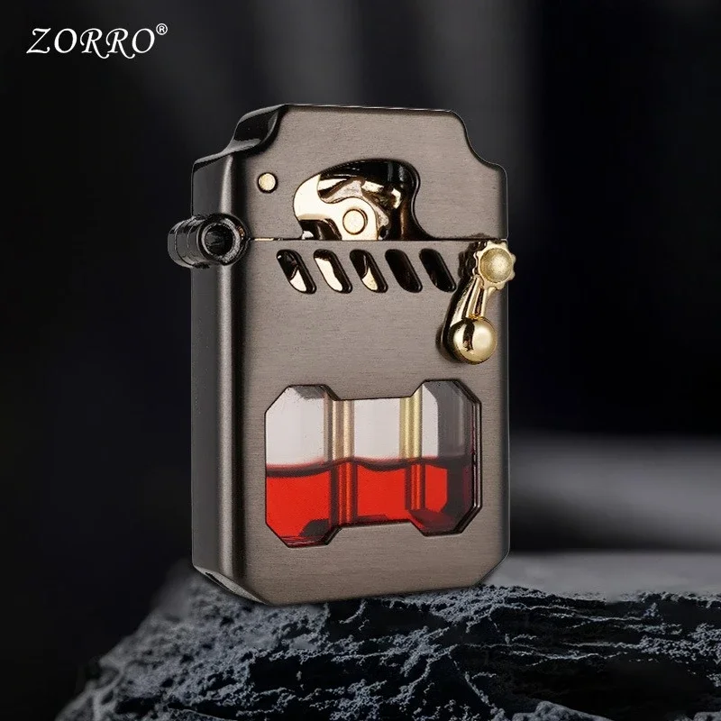 ZORRO творческая личность с открытым пламенем керосиновая зажигалка Mecha прозрачный склад эжектор зажигалка для сигарет мужской подарок
ZORRO творческая личность с открытым пламенем керосиновая зажигалка Mecha прозрачный склад эжектор зажигалка для сигарет мужской подарок
