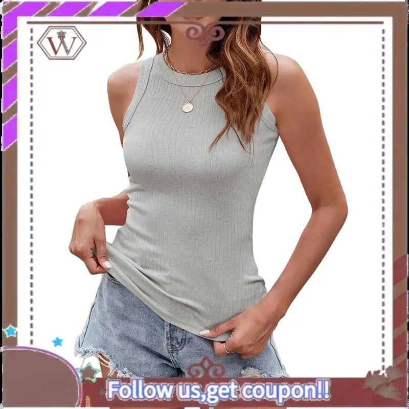 A95D-Tank Tops For Women Summer Sleeveless Racerback Casual Basic Ribbed Slim Fitted Shirts
A95D-Tank Tops For Women Summer Sleeveless Racerback Casual Basic Ribbed Slim Fitted Shirts