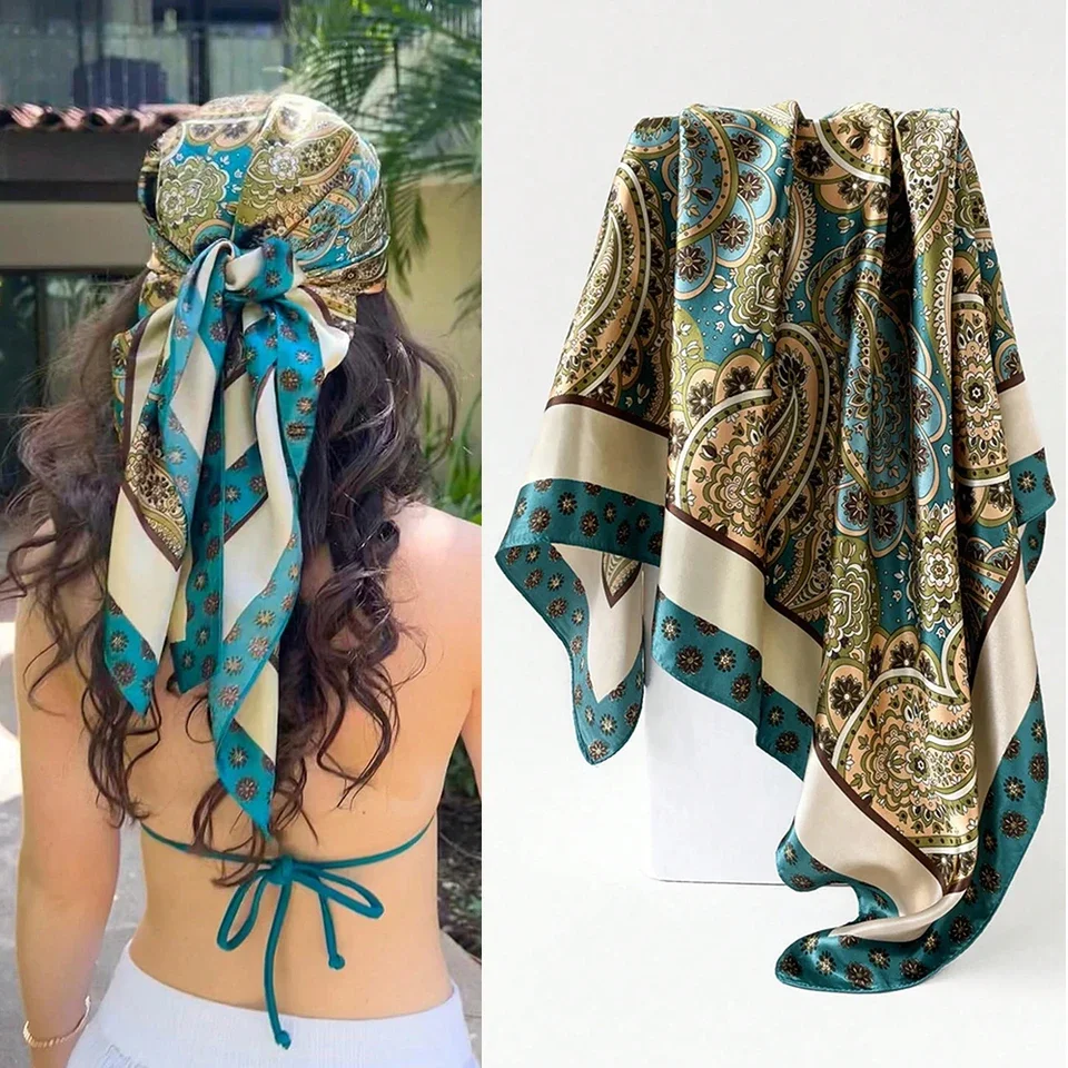 New 90*90cm Square Scarf Hijab Luxury Paisley Printed Hair Wraps Shawl Women Fashion Soft Satin Bandana Handkerchief
New 90*90cm Square Scarf Hijab Luxury Paisley Printed Hair Wraps Shawl Women Fashion Soft Satin Bandana Handkerchief