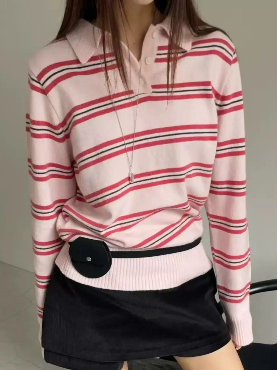 Ele Striped Ne Knitted Sweater Women's Faionable Versatile Design Autumn New Arrival Crew Ne Sve Length
Ele Striped Ne Knitted Sweater Women's Faionable Versatile Design Autumn New Arrival Crew Ne Sve Length