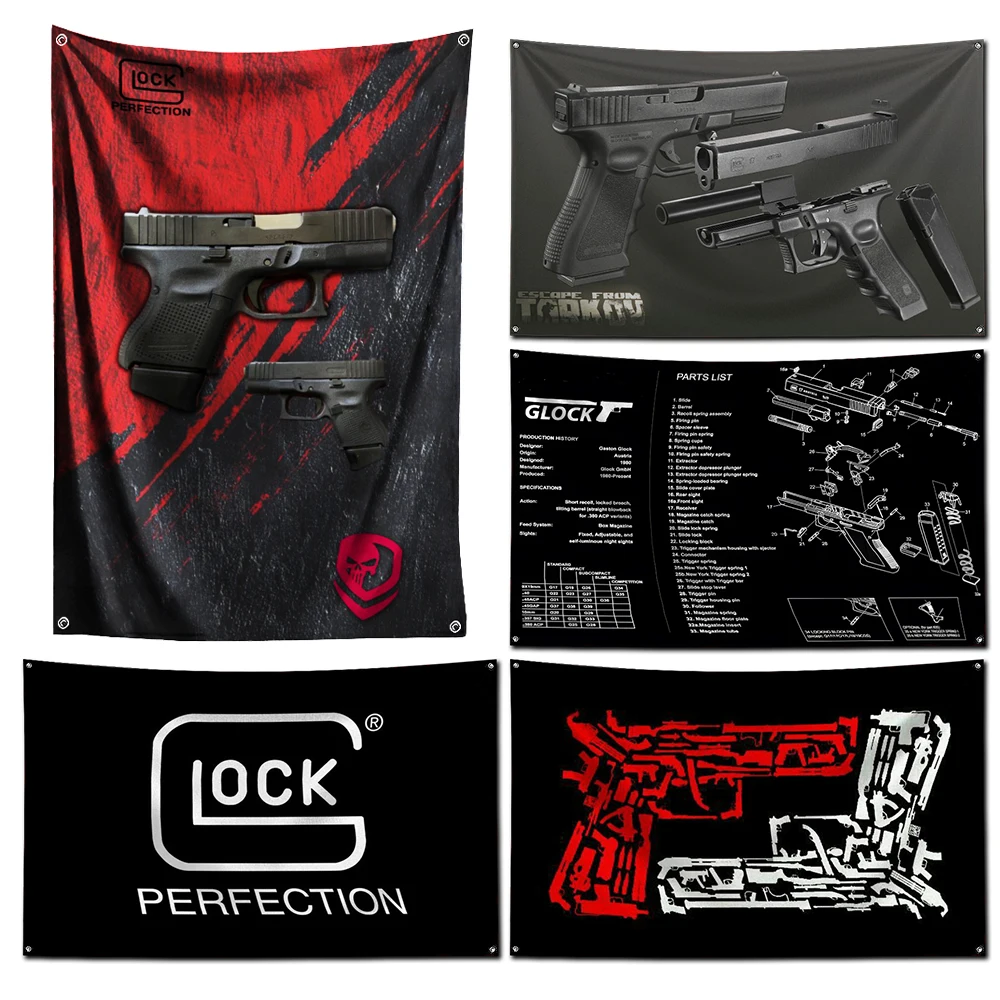 3x5 Ft Glocks Tactical Firearms Flag Polyester Digital Printing Banner For Garage or Out door Decoration
3x5 Ft Glocks Tactical Firearms Flag Polyester Digital Printing Banner For Garage or Out door Decoration