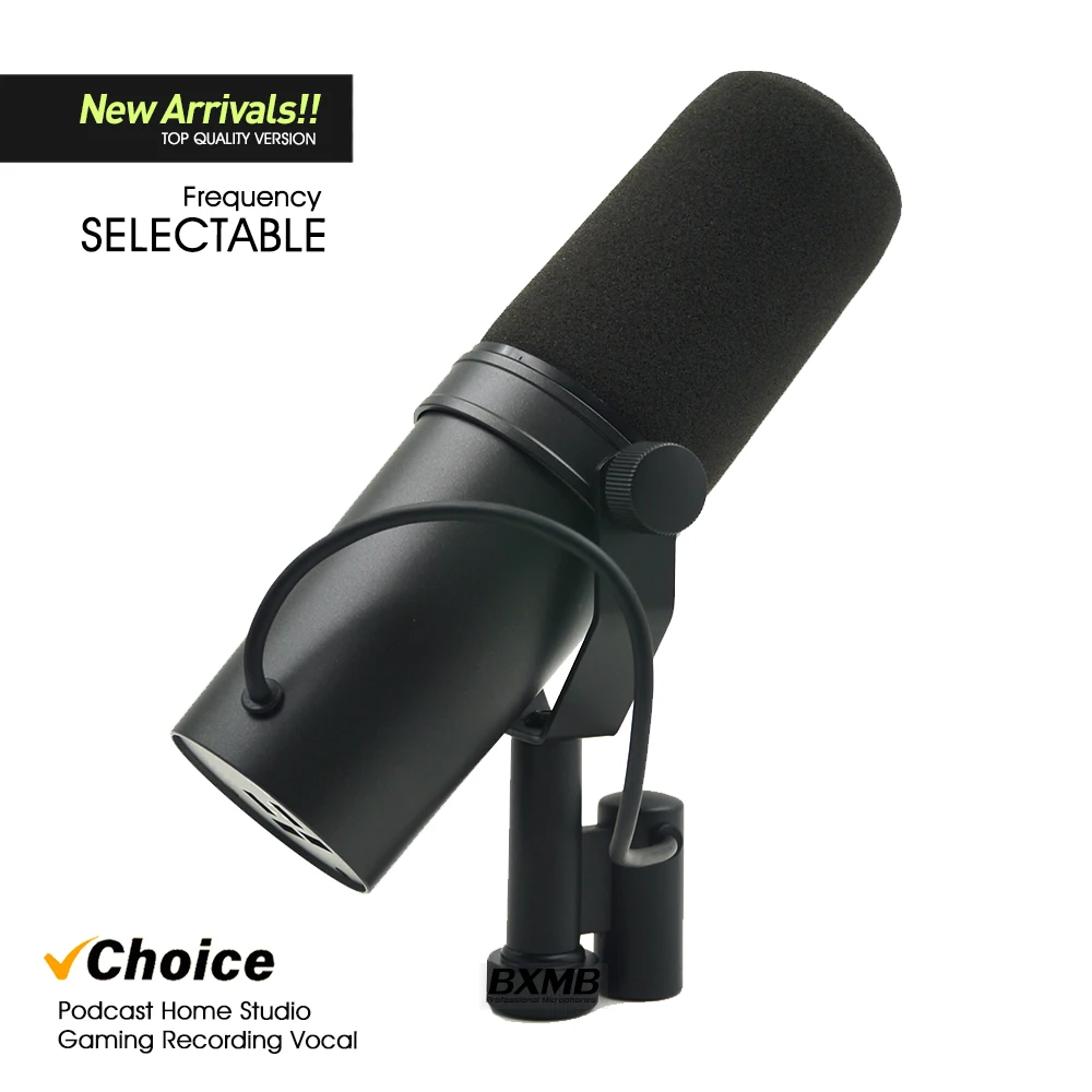 Top Quality Selectable Frequency Professional SM7B Dynamic Microphone Response For Recording Studio Podcasting Vocals Gaming Mic
Top Quality Selectable Frequency Professional SM7B Dynamic Microphone Response For Recording Studio Podcasting Vocals Gaming Mic