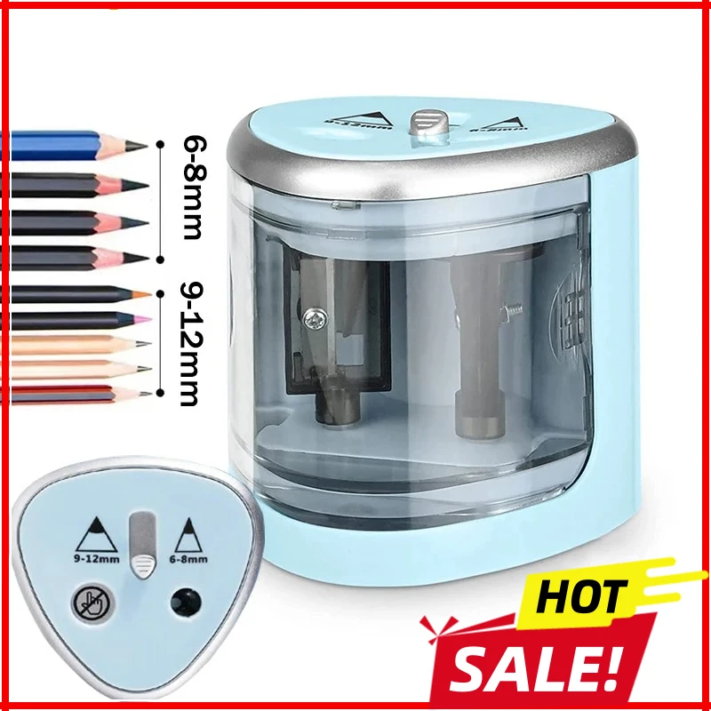 Новая электрическая автоматическая точилка для карандашей с двумя отверстиями, точилка для карандашей, домашний офис, школьные принадлежности, канцелярские товары, искусство
Новая электрическая автоматическая точилка для карандашей с двумя отверстиями, точилка для карандашей, домашний офис, школьные принадлежности, канцелярские товары, искусство